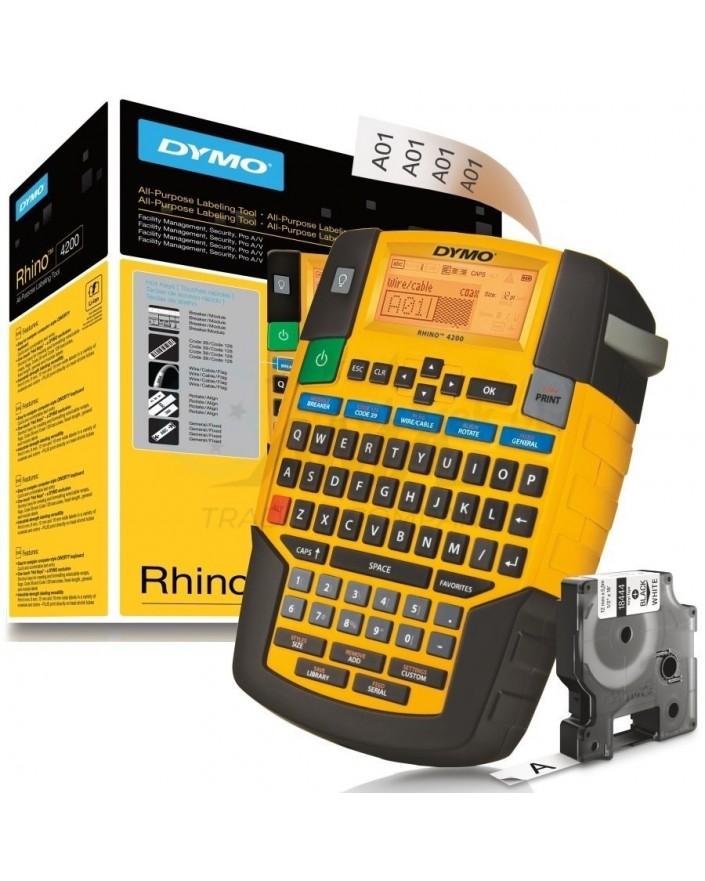 Drukarka etykiet RHINO 4200, zestaw walizkowy QWERTY - 3501178529951 -  1852995 - 1